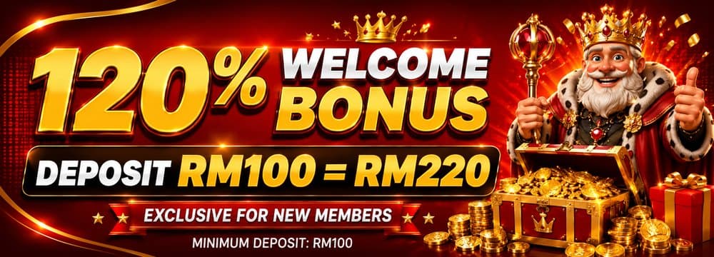 KBAC888 120% Welcome Bonus — Deposit RM100 Get RM220